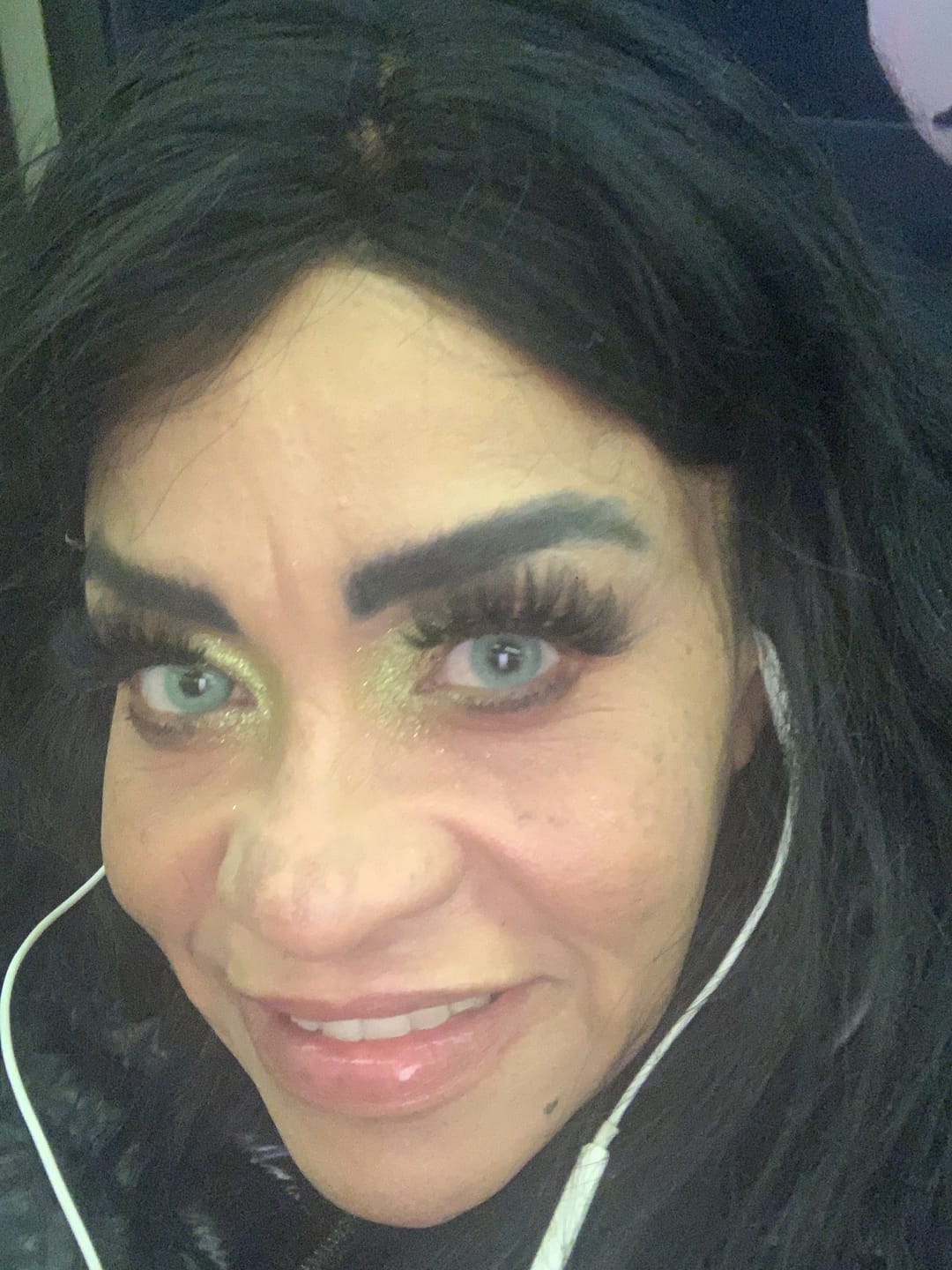 Customer photo review of Perla Green Prescription Colored Contact Lenses