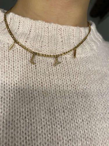 Customer photo review of Namenskette | 18K vergoldet