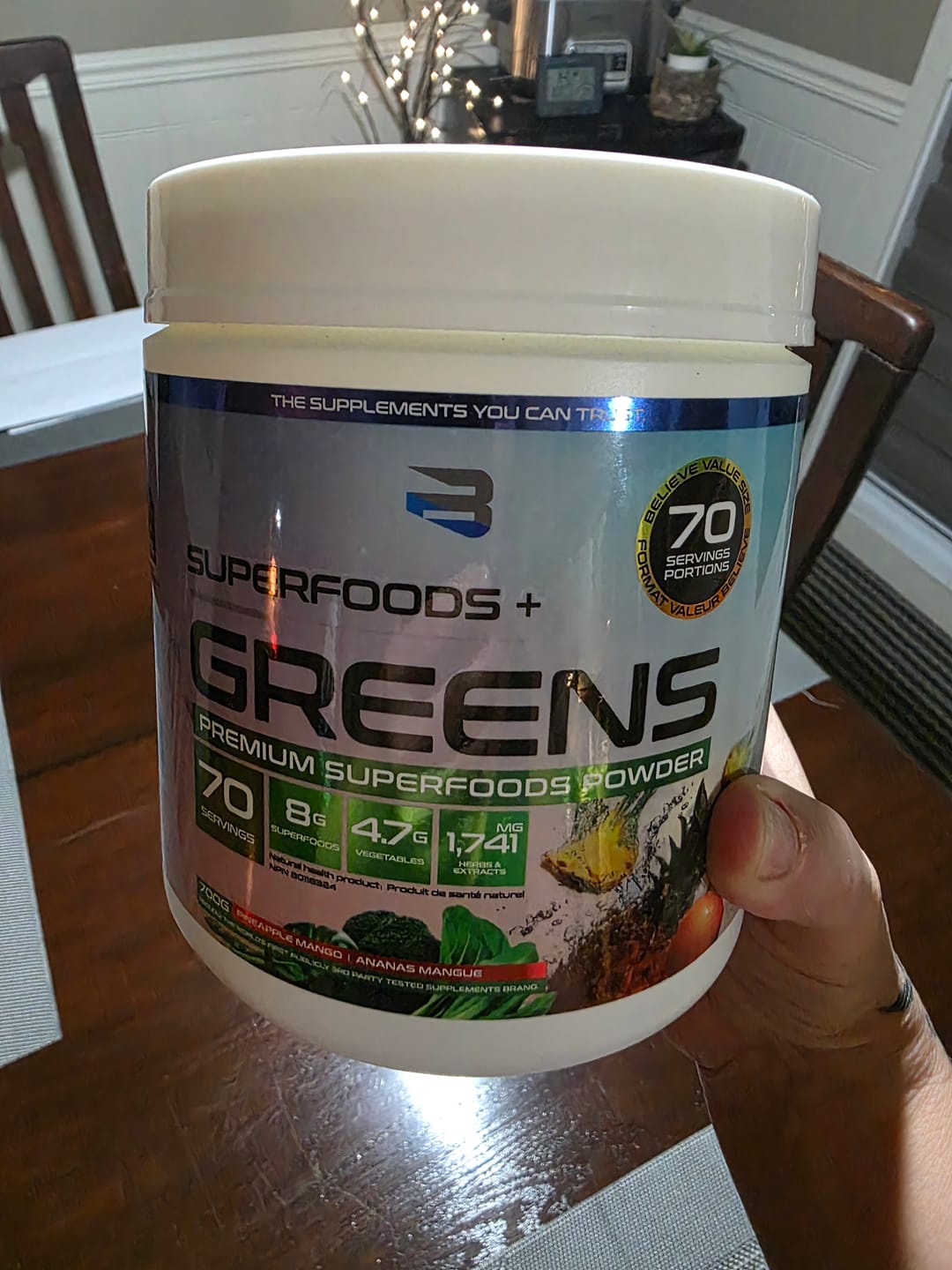 Customer photo review of Believe Supplements - Superfoods + Greens 70 portions - 700g