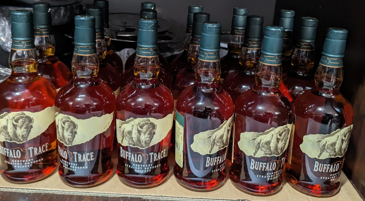 Customer photo review of Buffalo Trace Bourbon Whiskey Case Bundle (12 Bottles) (750ml)