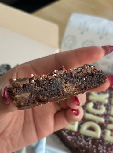 Customer photo review of Custom message dick brownie