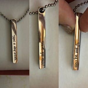 Customer photo review of Custom Fingerprint or Signature 3D Bar Necklace for Men