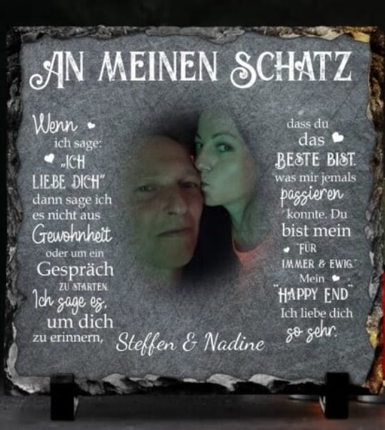 Customer photo review of An meinen Schatz - Paar-Schieferplatte