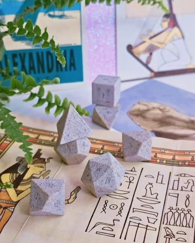 Customer photo review of Egyptian Limestone Stone Dice Set - Dice Around the World Collection
