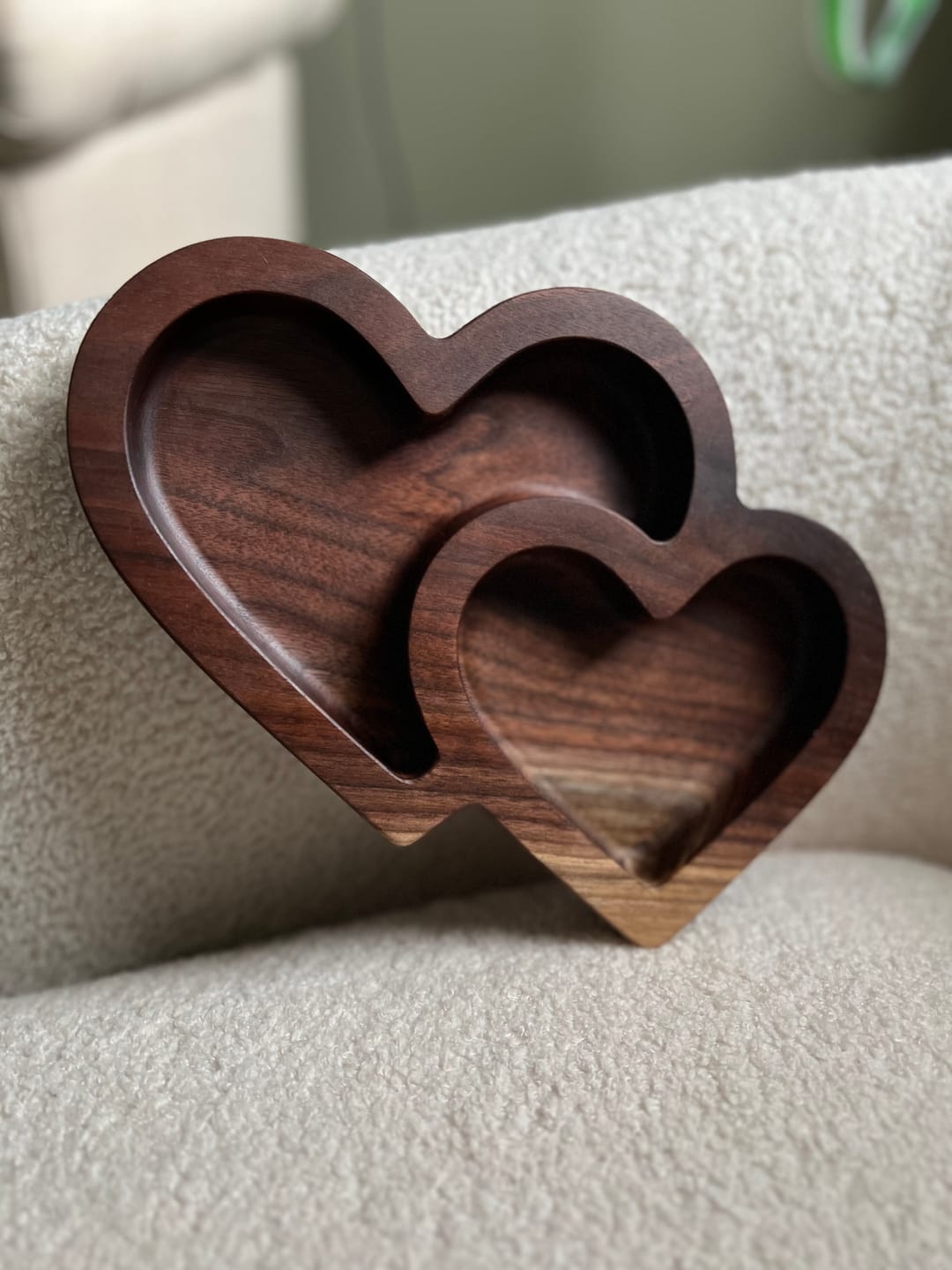 Customer photo review of 10.4x8.2" Nested Double Heart Tray 08 Acrylic Router Template