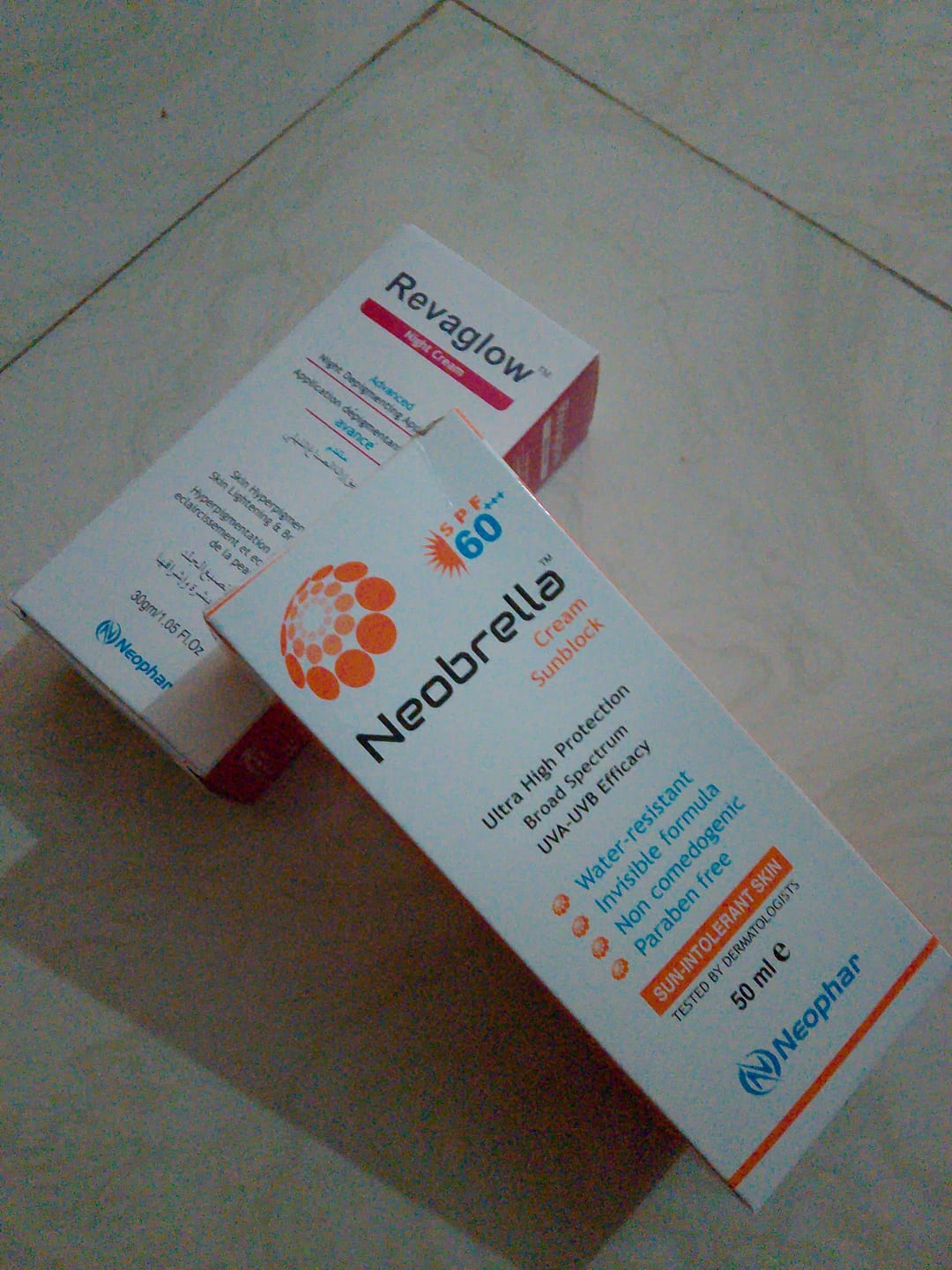 Customer photo review of Ascorbiderm Vitamin C Serum + Neobrella Sunblock Discount Bundle