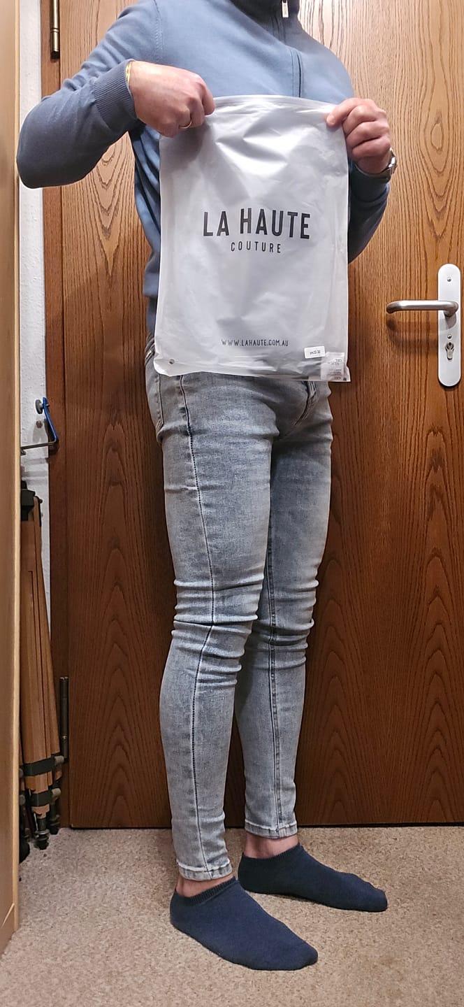 Customer photo review of Washed Blue Jeans