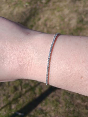 Customer photo review of CZ Tennis Bracelet in Sterling Silver 7"