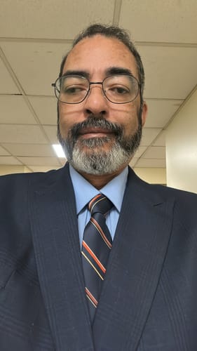 Customer photo review of Dark Blue Orange Striped Tie Handkerchief Cufflinks Set