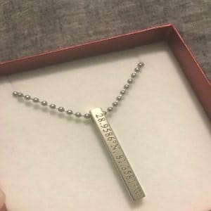 Customer photo review of Custom Fingerprint or Signature 3D Bar Necklace for Men