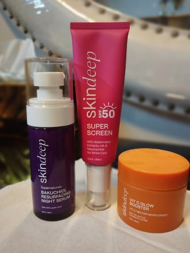 Customer photo review of BAKUCHIOL RESURFACING NIGHT SERUM - with 10% Lactic Acid