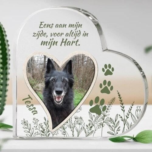 Customer photo review of Eens aan mijn zijde - Gepersonaliseerd glazen hart