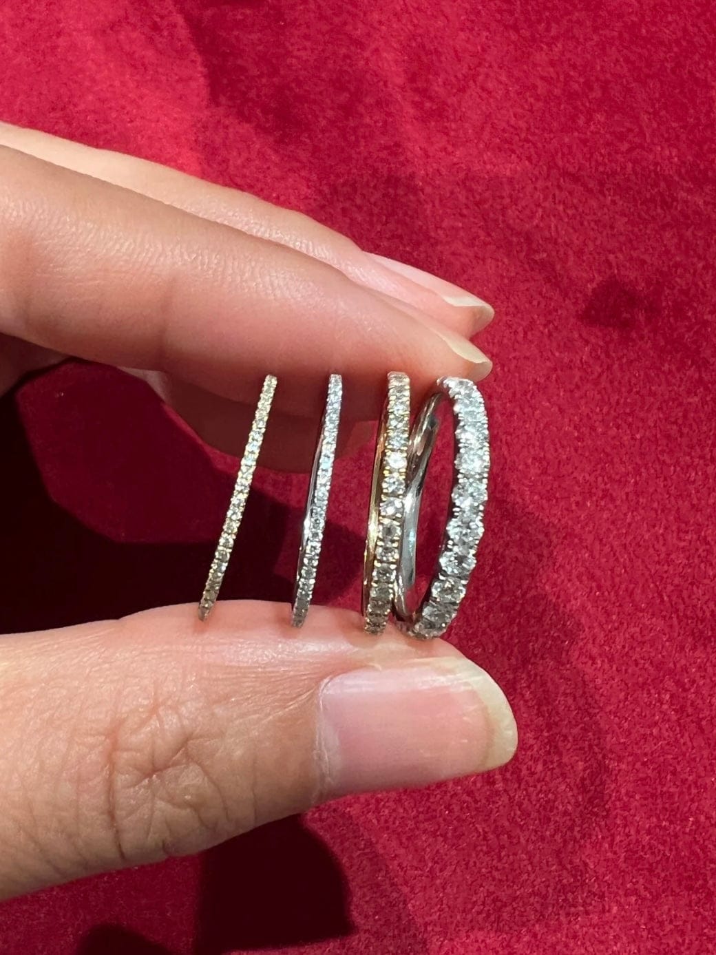 Customer photo review of Moissanite Slim Eternity Ring