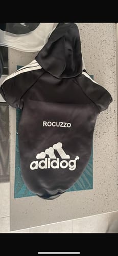Customer photo review of Felpa "Adidog" Nera Personalizzabile con nome