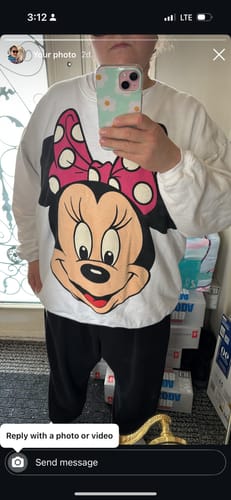 Customer photo review of Vintage Disney Sweatshirt Womens XL White
