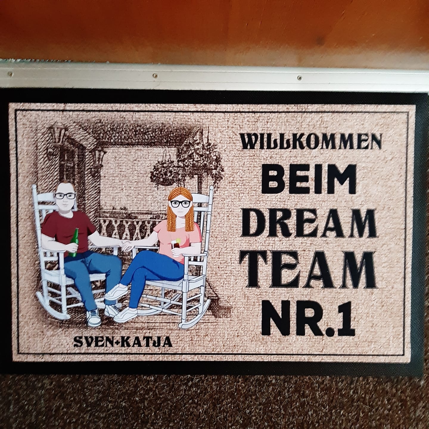 Customer photo review of Willkommen - Paar-Fußmatte