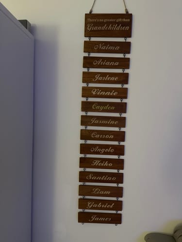 Customer photo review of Custom Name Slat - Add On For Existing Sign