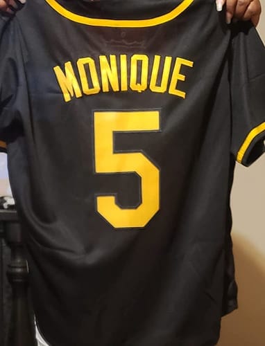 Customer photo review of Custom Black Red-White Classic Style Authentic Baseball Jersey