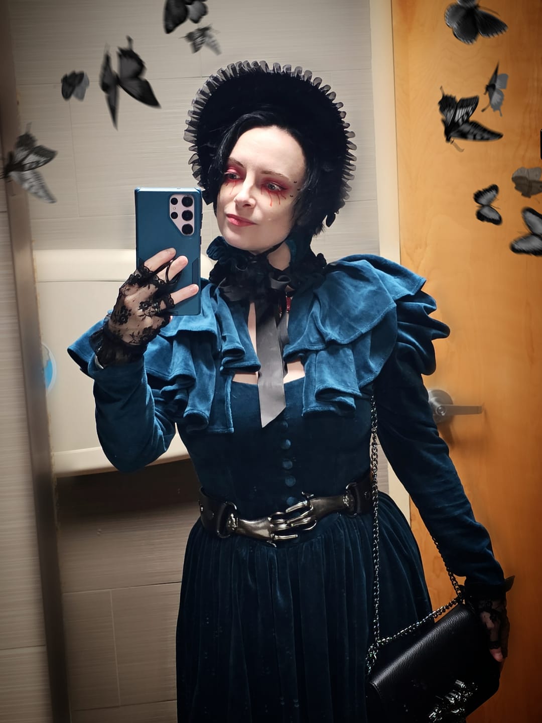Customer photo review of CRIMSON PEAK™ Lady Lucille Victorian Dress with Capelet in Teal