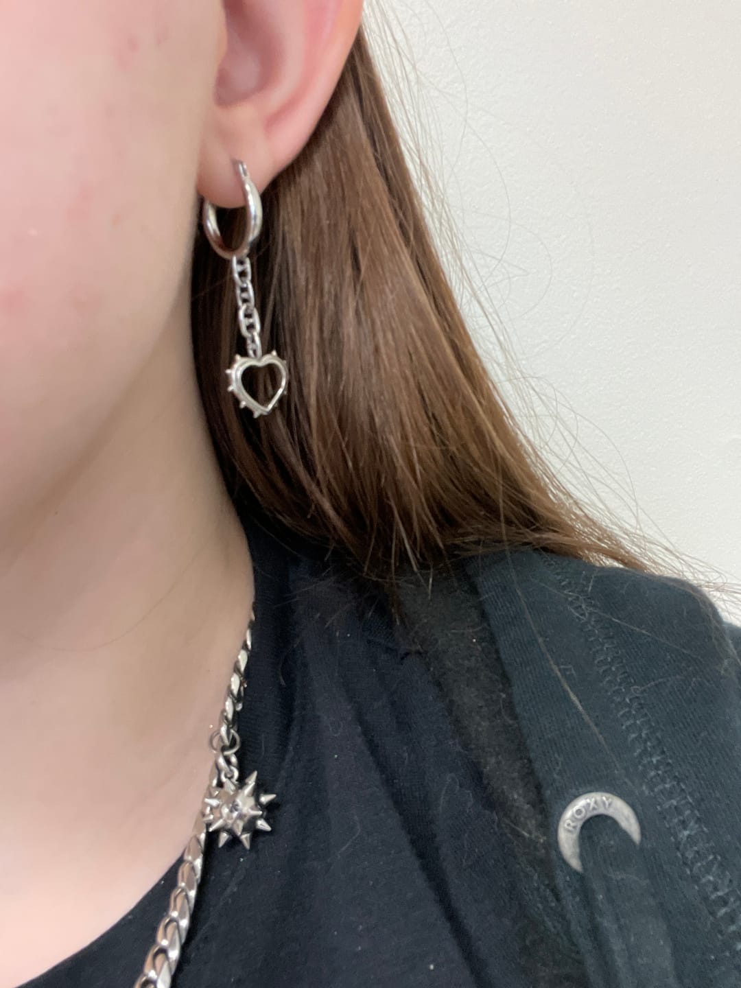 Customer photo review of SPIKE HEART EARRING
