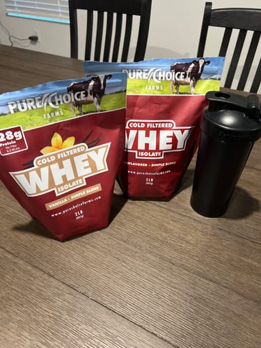 Customer photo review of Whey Protein Isolate Unflavored