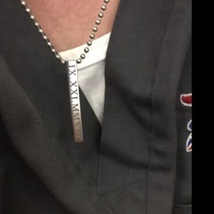 Customer photo review of Custom Fingerprint or Signature 3D Bar Necklace for Men