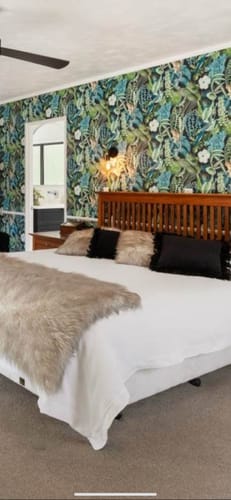 Customer photo review of Amazon Reverie Wallpaper - Blue Multi