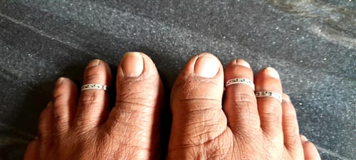 Customer photo review of Oxidised Silver Grace Toe Ring