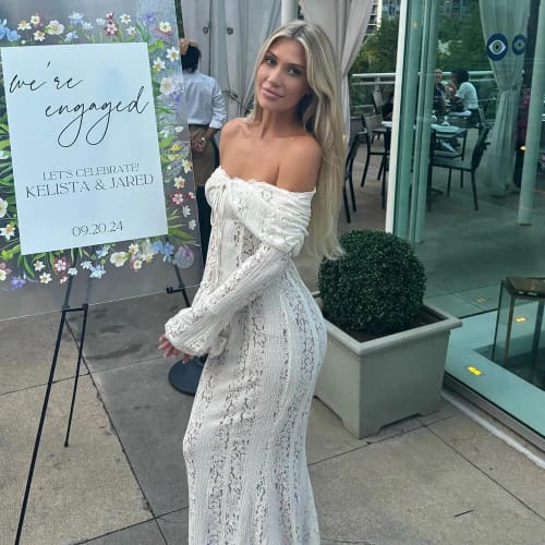 Customer photo review of Celeste Off-Shoulder Lace Dress