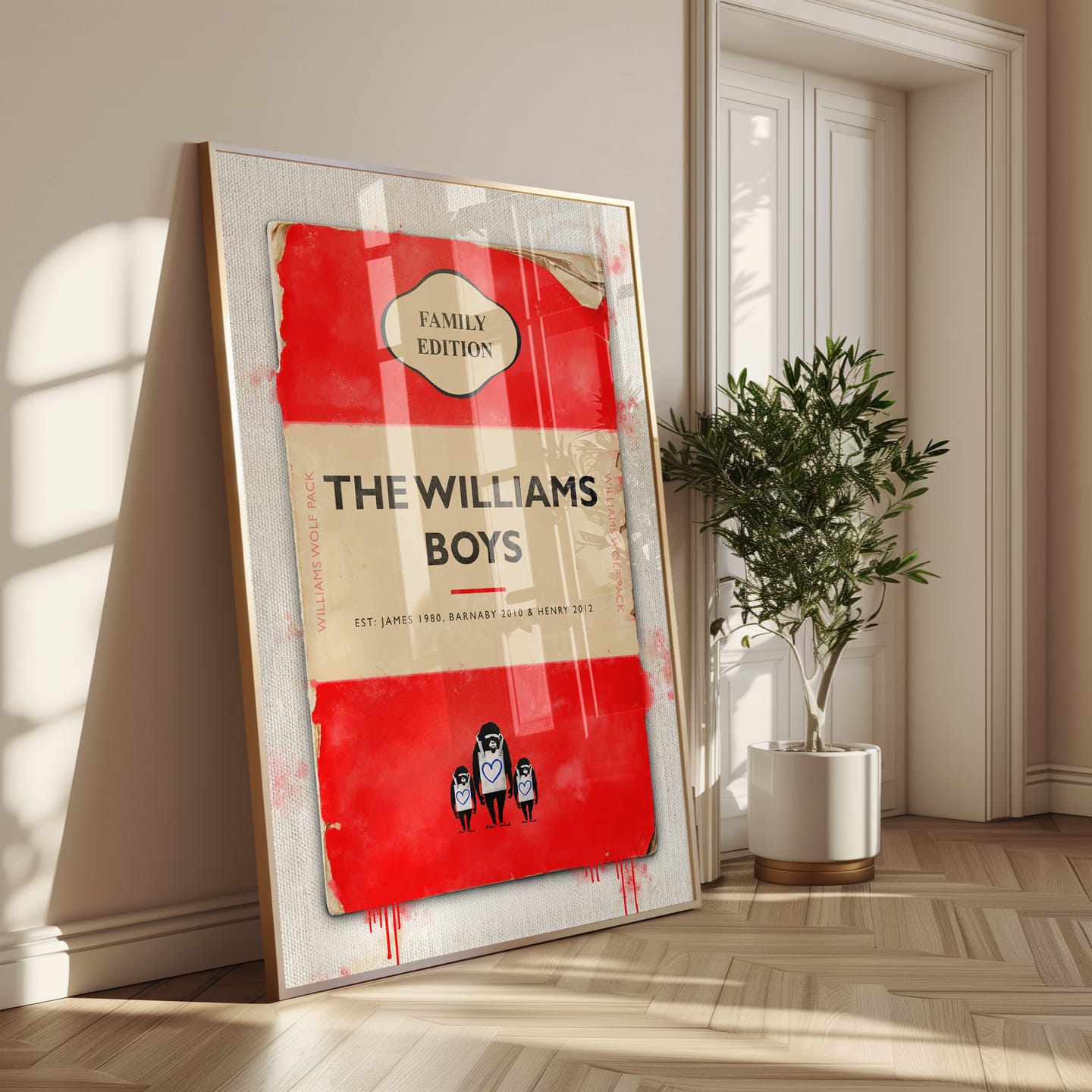 Customer photo review of Personalised Book Cover Art Print (Family Edition) New Colours!