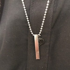 Customer photo review of Custom Fingerprint or Signature 3D Bar Necklace for Men