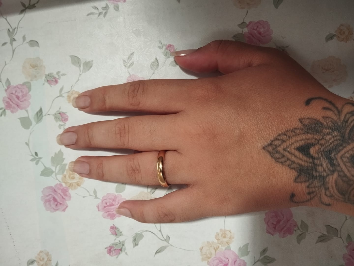 Customer photo review of Aliança Clássica Banhada em Ouro 18k