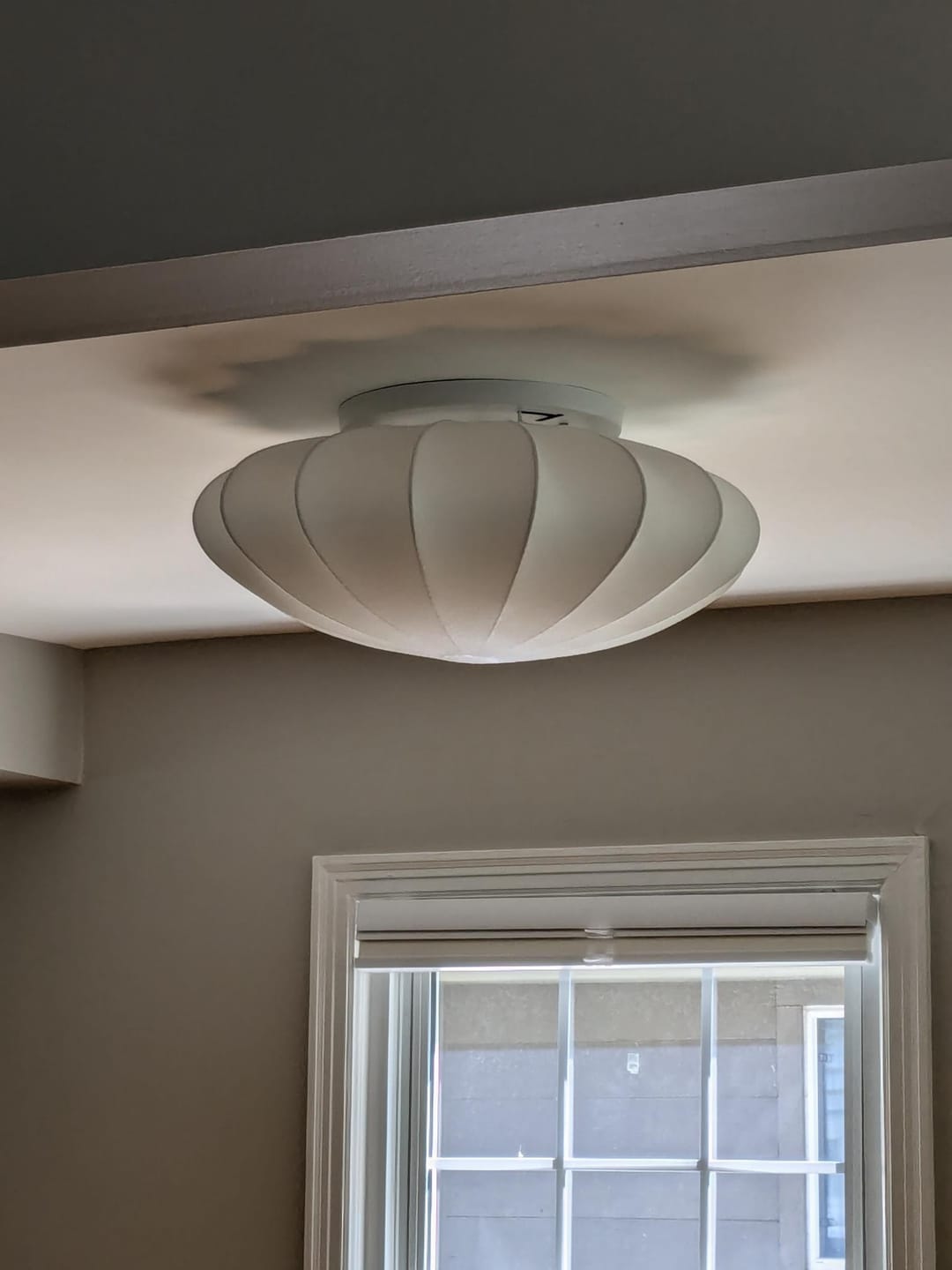 Customer photo review of Mid-Century Modern White Flush Mount Light