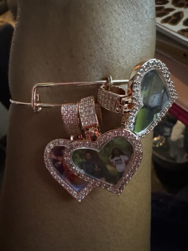 Customer photo review of Hearts Photo Bangle Bracelet