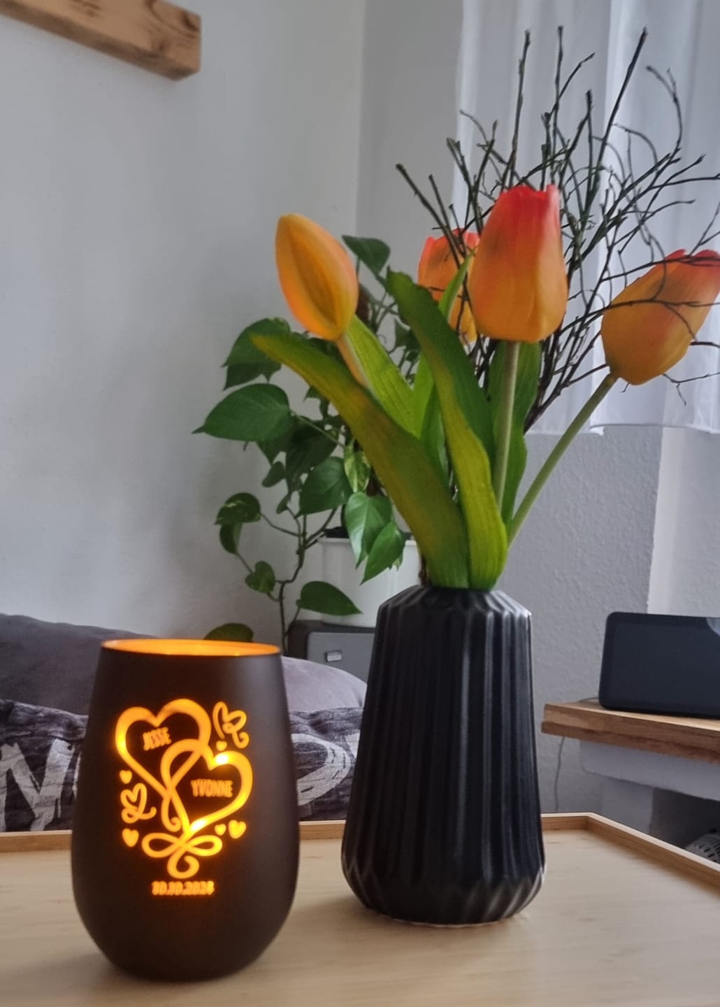 Customer photo review of Unsere Herzen - Paar-Windlicht