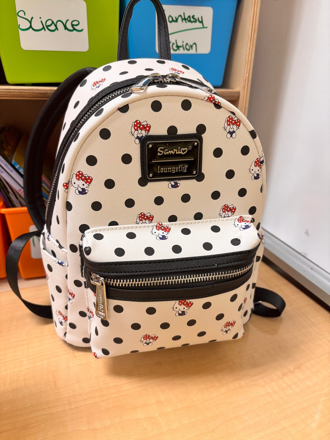 Customer photo review of Loungefly Sanrio Hello Kitty Polka Dot Mini Backpack - 707 Street Exclusive