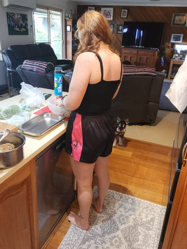 Customer photo review of 🔥NEW🔥 Plain Pink and Black - Footy Shorts (With Pockets)