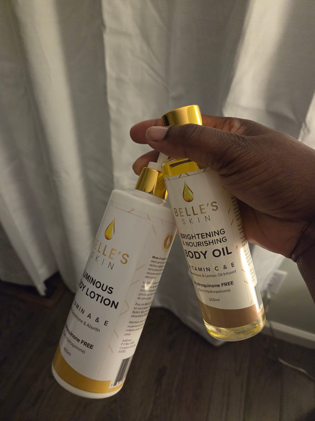 Customer photo review of Belle's Skin Brightening Body Lotion