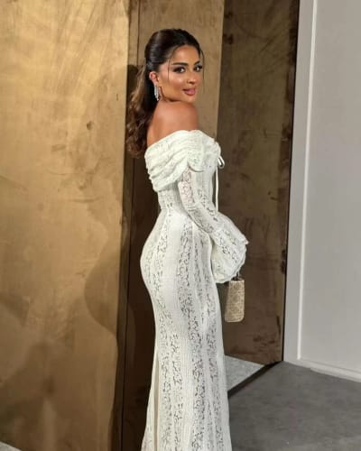 Customer photo review of Celeste Off-Shoulder Lace Dress