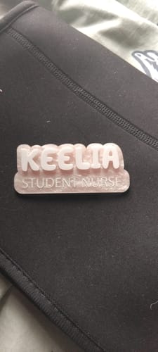 Customer photo review of Pearlescent Swirl Name Badges
