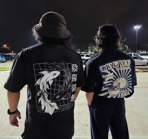 Customer photo review of Ying Yang Koi Vintage T-Shirt