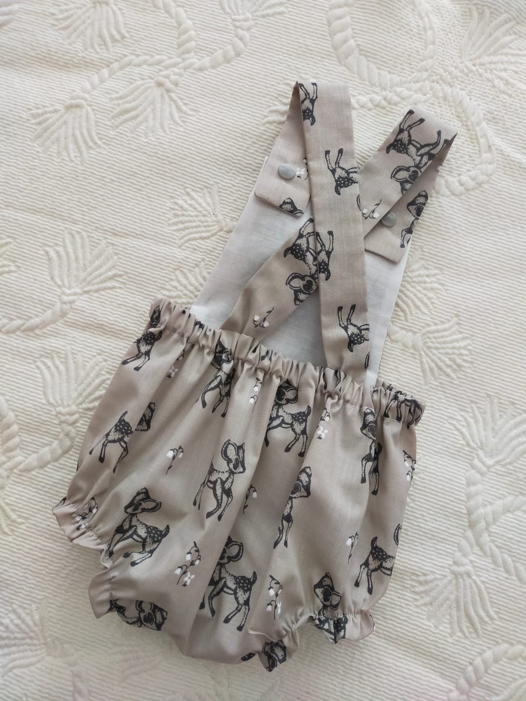 Customer photo review of Baby Deers and Flowers Polycotton Fabric