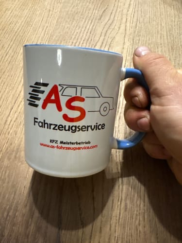 Customer photo review of TassenExpress - Becher Keramik Tasse mit Logo bedruckt 325ml Firmenlogo