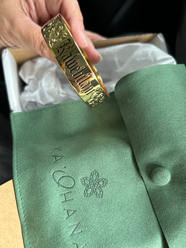 Customer photo review of Hali'a Heirloom Personalized Bangle