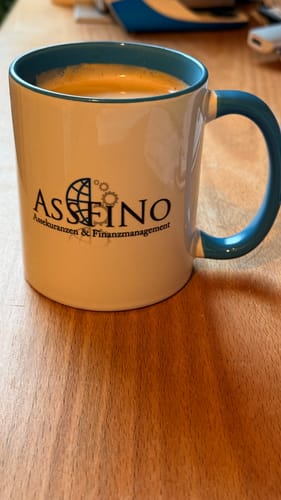 Customer photo review of TassenExpress - Becher Keramik Tasse mit Logo bedruckt 325ml Firmenlogo