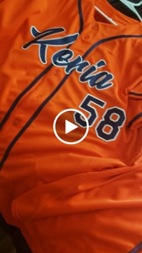 Customer photo review of Custom Black Red-White Classic Style Authentic Baseball Jersey
