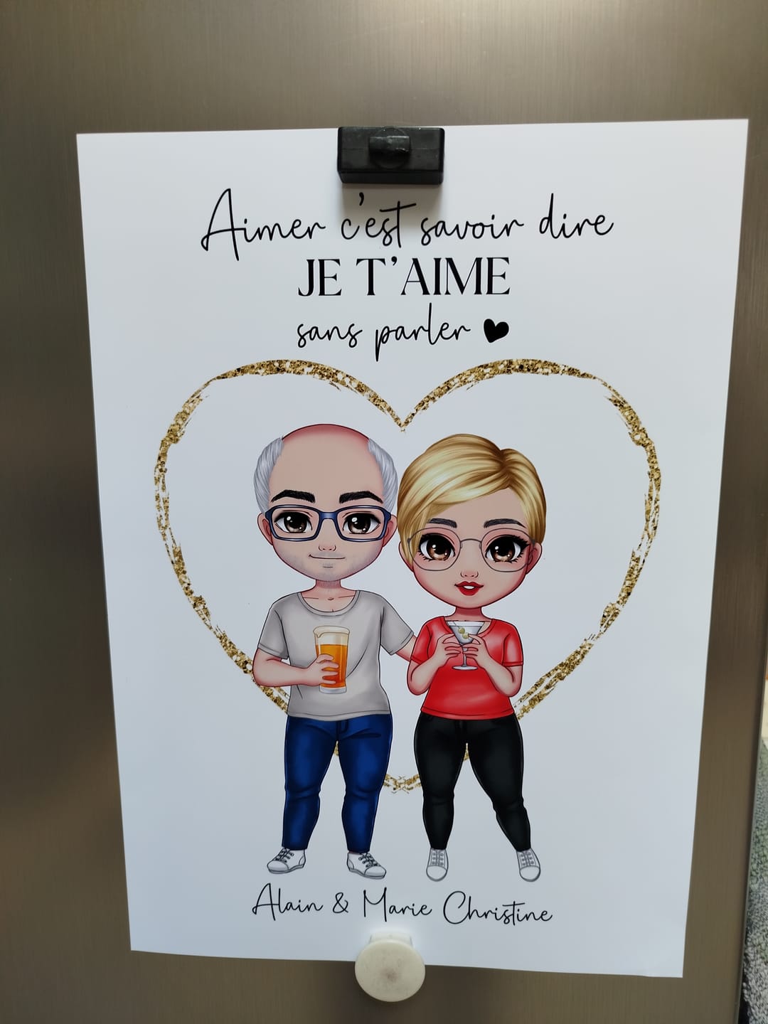 Customer photo review of Affiche Personnalisée - Couple Chibi