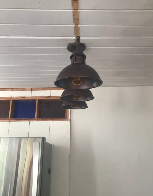 Customer photo review of Modern Farmhouse 3-light Island Pot Lid Dome Pendant