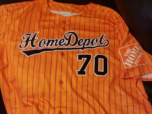 Customer photo review of Custom Red Navy-White Classic Style Authentic Baseball Jersey