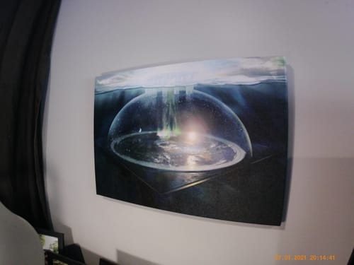 Customer photo review of Flat Earth With Firmament Canvas Wall Art Print
